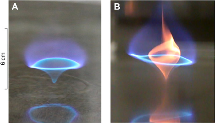 被称做“蓝涡旋”的无烟灰火焰实际上是由3个结构不同的火焰组成