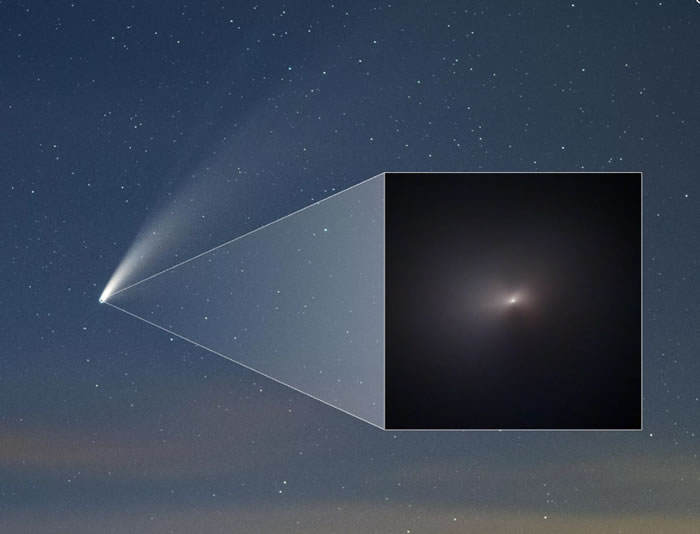 美国宇航局（NASA）和欧空局（ESA）的望远镜拍到Neowise彗星的精彩特写照