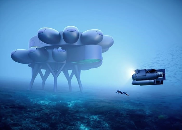水下研究站将设有供潜水器停靠的月亮池。