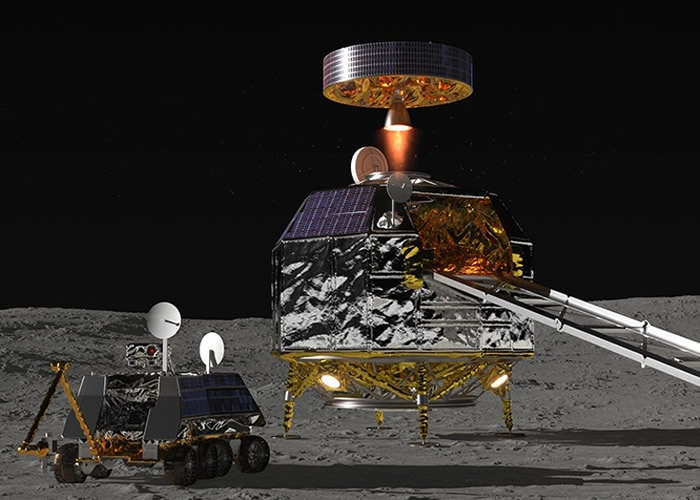 JAXA希望将月球采集的水，供起降机及载人运输机（右）用作燃料。