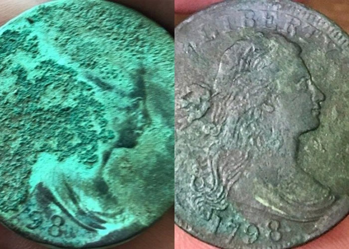 美国男子在缅因州教堂外用金属探测器寻宝 发现逾200年历史钱币