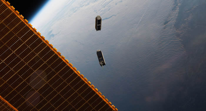 美国、加拿大和以色列的七颗小型卫星从国际空间站释放到太空