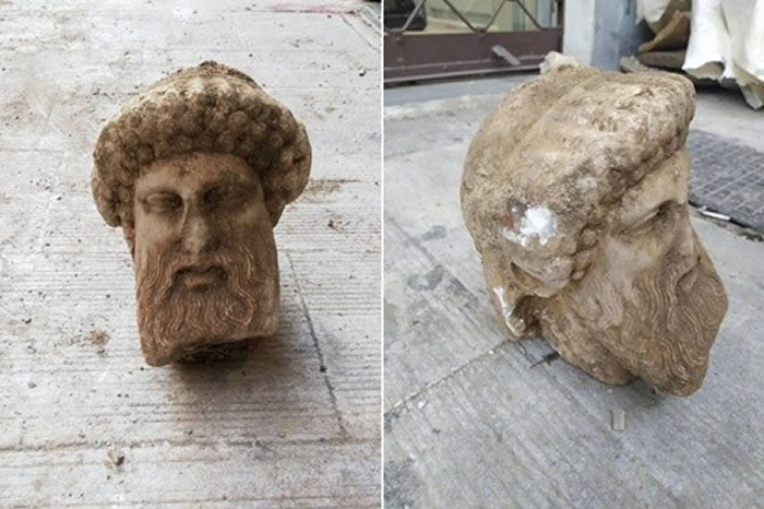希腊首都雅典挖出2300年前神像 雕刻手法与古希腊知名雕刻家阿尔卡美涅斯风格相似