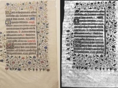 美国纽约州罗切斯特理工学院学生紫外线照中世纪手稿意外发现隐藏文字