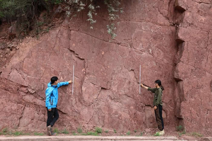 西藏昌都发现恐龙足迹化石群，其中一处被当地人当作英雄格萨尔王的脚印供奉