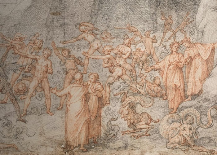 意大利中世纪诗人但丁逝世700周年 佛罗伦斯乌菲兹美术馆网上展《神曲》画作