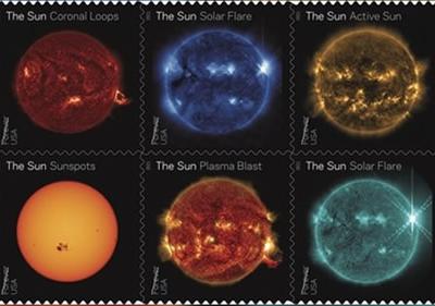 美国邮政署最近与太空总署合作推出一套10款共20张的《太阳科学永恒邮票》系列