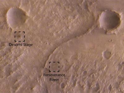 ExoMars拍下“毅力号”探测器着陆火星后的图像