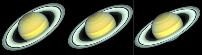 美国宇航局哈勃太空望远镜观测土星的季节变化