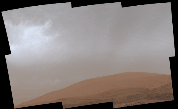 好奇号在火星上捕捉到罕见的云层景象
