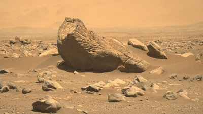 NASA“毅力号”火星车拍摄到形状像海象的巨石