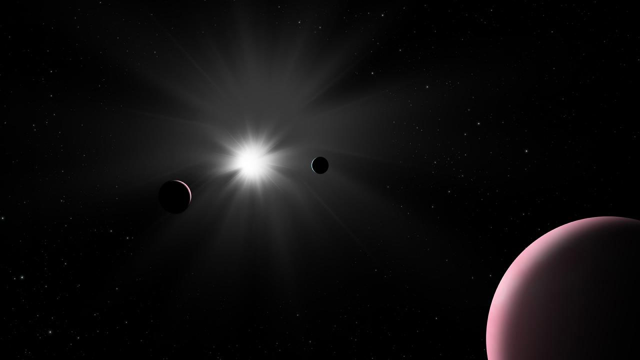 发现第三颗围绕着豺狼座中一颗遥远的恒星Nu2 Lupi运行的凌日系外行星