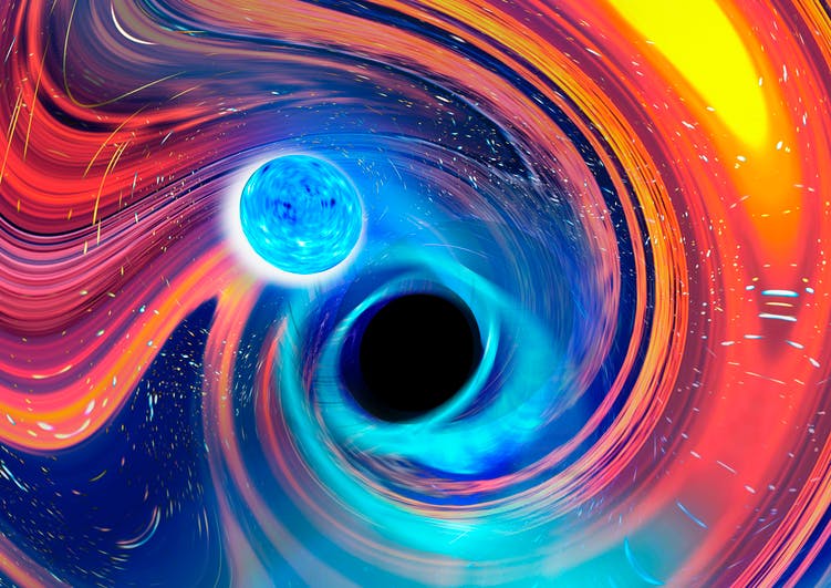 人类首次看到黑洞吞噬质量同样非常大的中子星