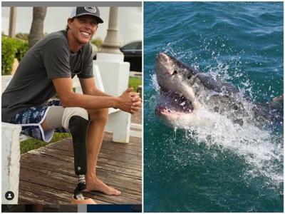 美国夏威夷居民遭虎鲨攻击奋力脱困 爬上冲浪板回头却发现一条人腿在水上漂浮
