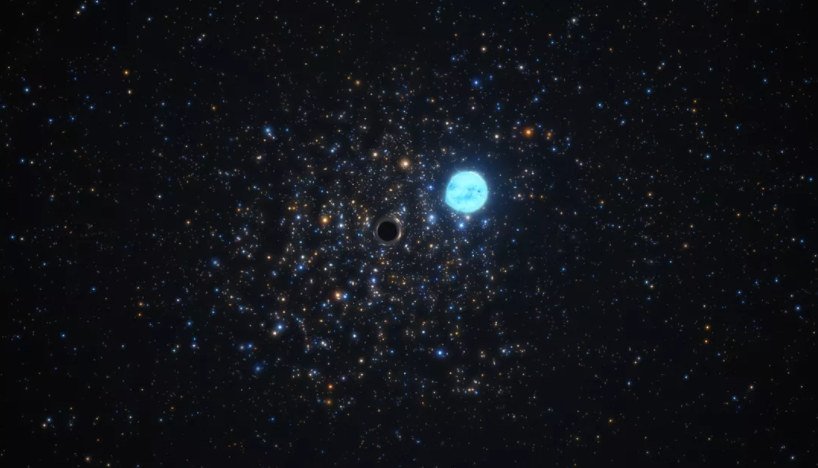 通过观察如何影响附近恒星的运动 在大麦哲伦星系NGC 1850星团中发现一个小黑洞