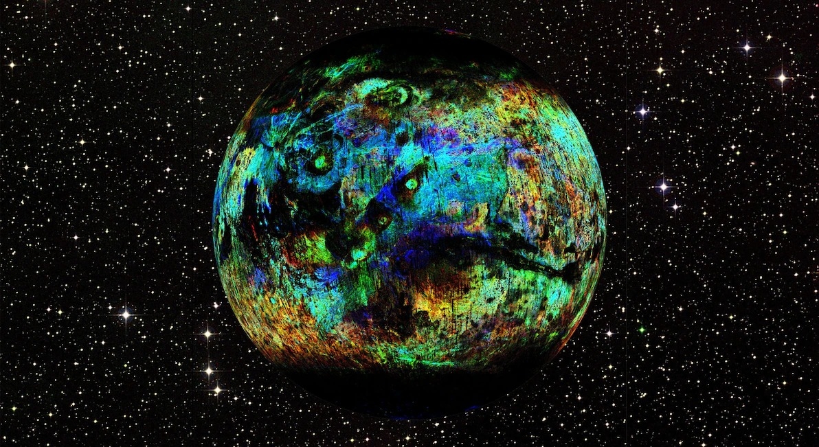 这张火星全球地图上的颜色代表含有不同大小陨石坑的区域。藉由识别约9000万个小型陨石坑，研究人员得以计算出火星不同区域的年代，发现有群陨石可能源自某个特定的陨石
