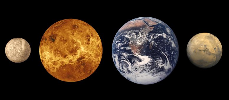 地球和火星是由内太阳系物质组成的大型天体碰撞形成
