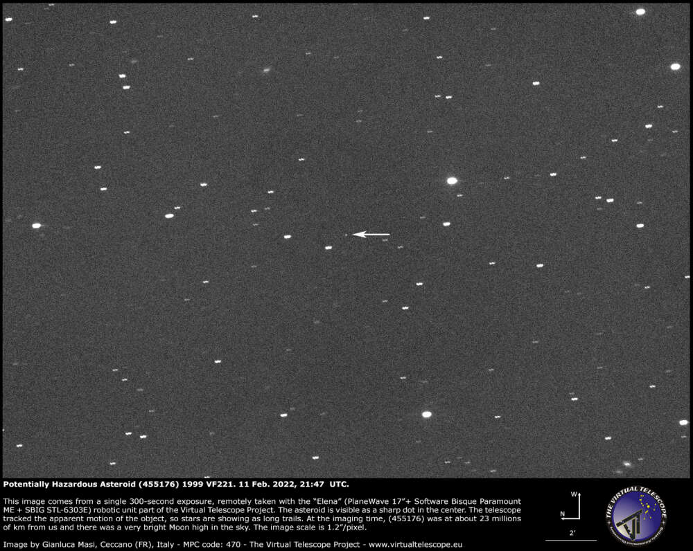 小行星1999 VF22一周内会路过地球附近