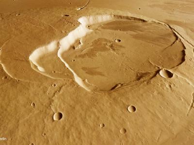 欧空局火星快车观察到火星“熔岩海”中溅起的“水花”