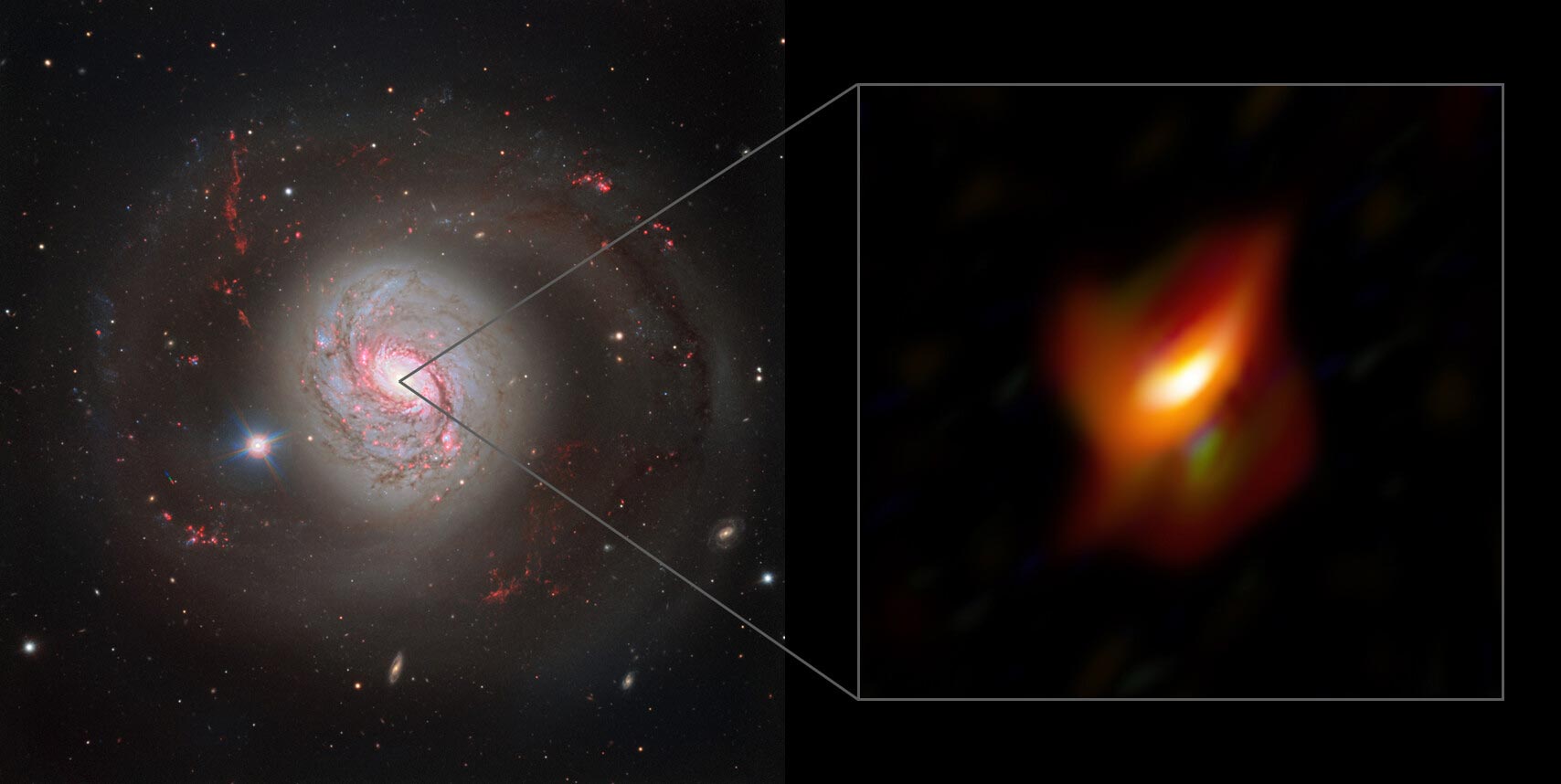 星系NGC1068中心的宇宙尘埃环隐藏着一个超大质量黑洞