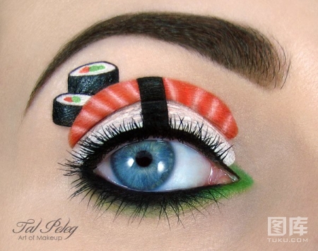 艺术家在女性眼睑上创作的袖珍眼影美妆画作(1)