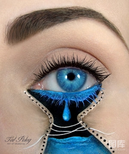 艺术家在女性眼睑上创作的袖珍眼影美妆画作(3)