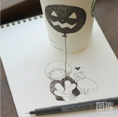 日本插画家 咖啡杯和画纸的故事(1)
