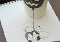 日本插画家 咖啡杯和画纸的故事