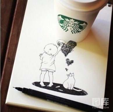 日本插画家 咖啡杯和画纸的故事(6)