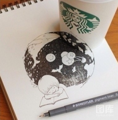 日本插画家 咖啡杯和画纸的故事(7)