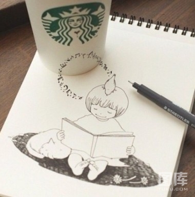 日本插画家 咖啡杯和画纸的故事(8)