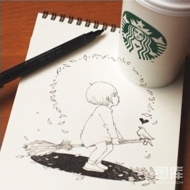 日本插画家 咖啡杯和画纸的故事(9)
