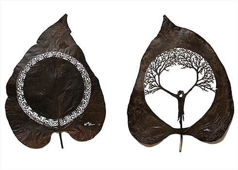 来自西班牙艺术家的创意树叶剪纸(5)