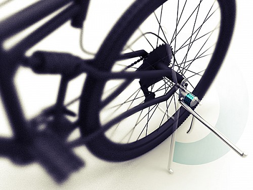 创意自行车支腿腿锁 架起即锁车